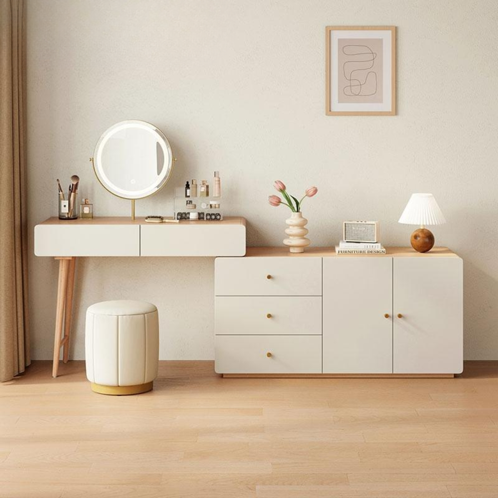 Chelsea Melamine Dressing Table Set with Stool  