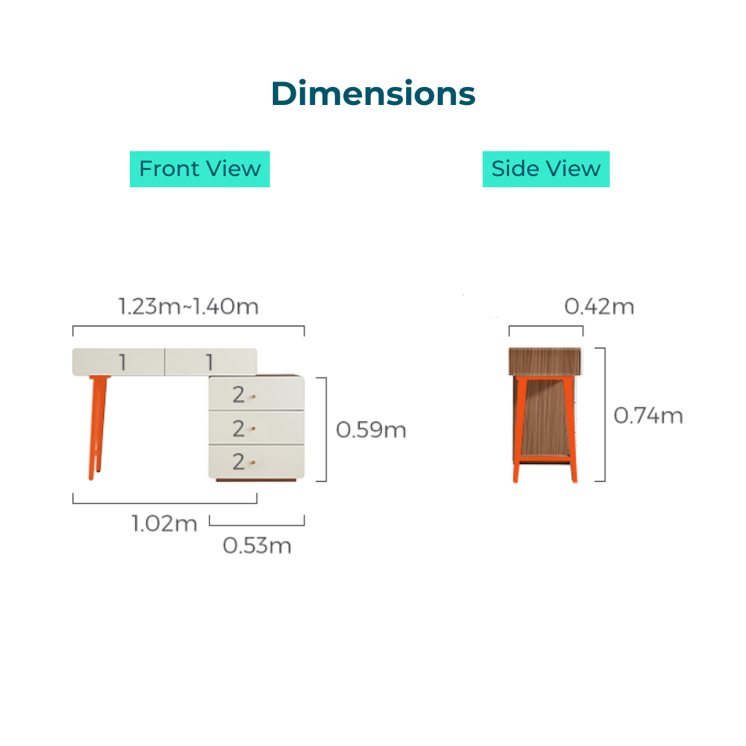Chelsea Melamine Dressing Table Set with Stool  