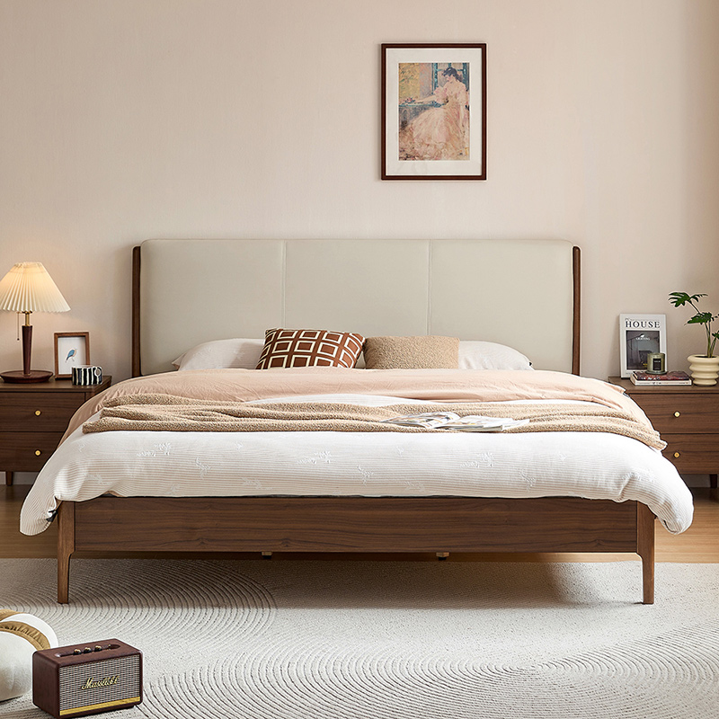 Monet Walnut Melamine Bed 