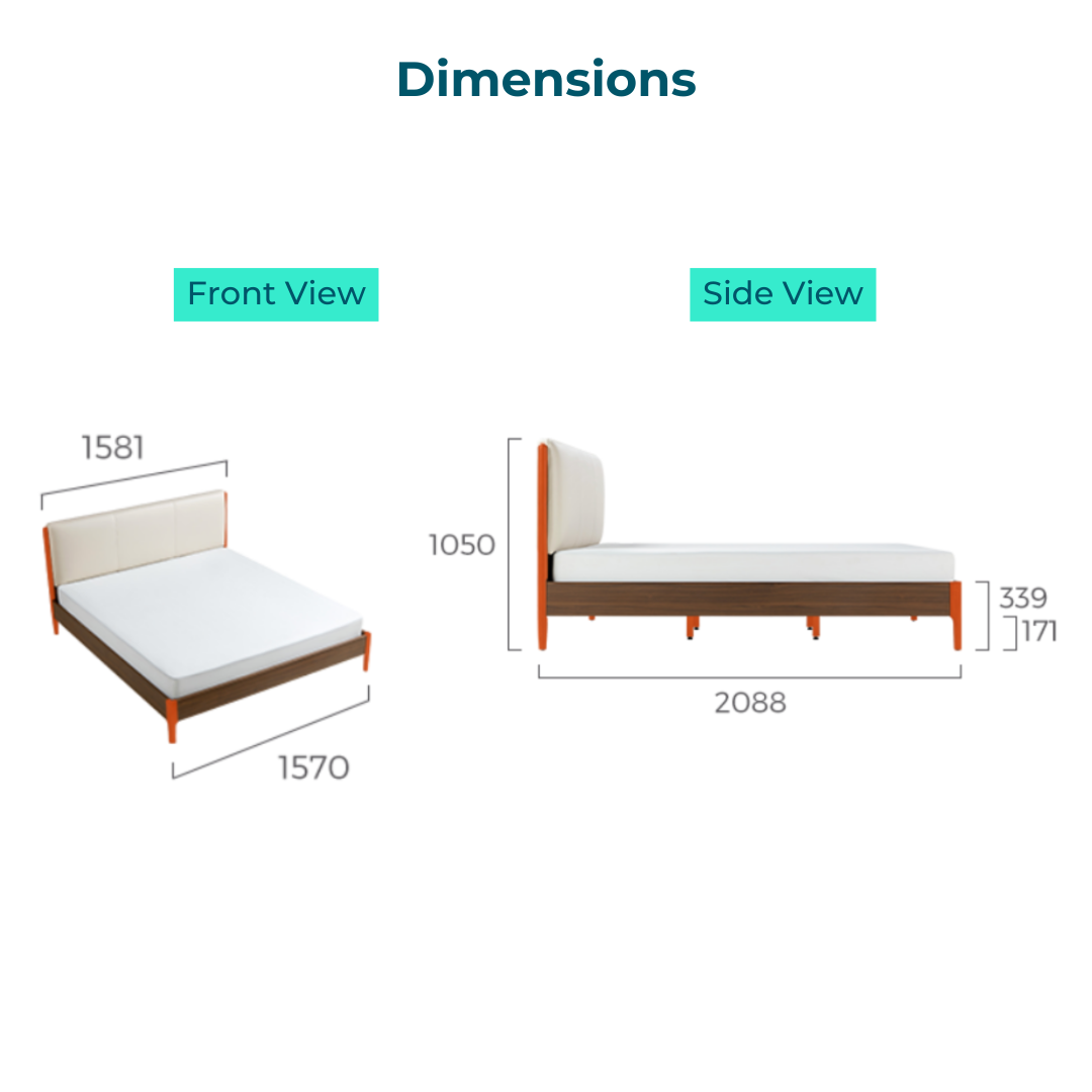 Monet Walnut Melamine Bed 