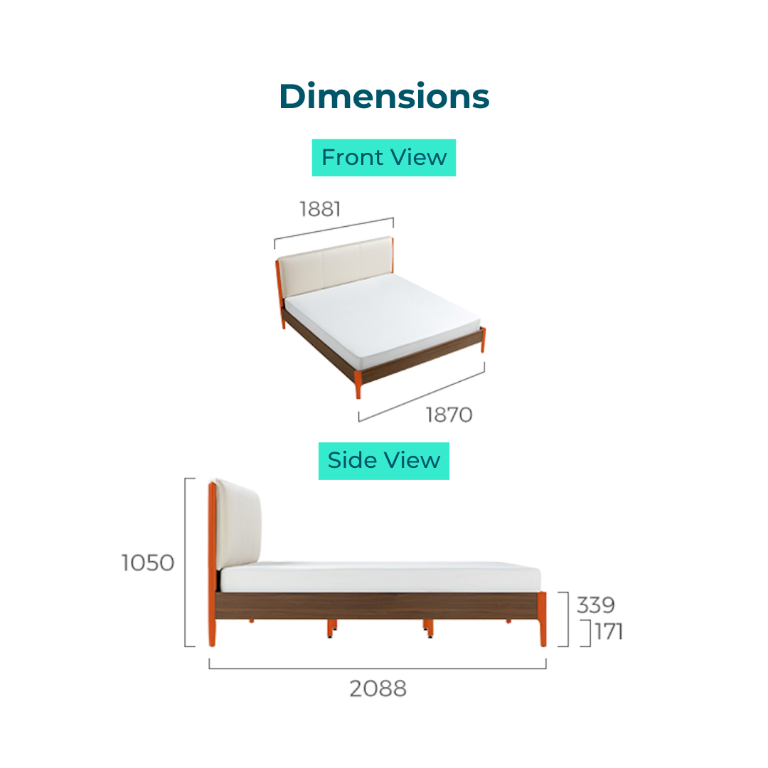 Monet Walnut Melamine Bed 
