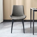 Merlot Dark Gray Faux Leather Dining Chair (2 pcs)