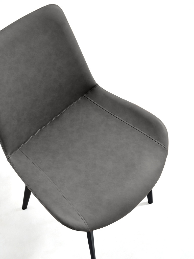 Merlot Dark Gray Faux Leather Dining Chair (2 pcs)