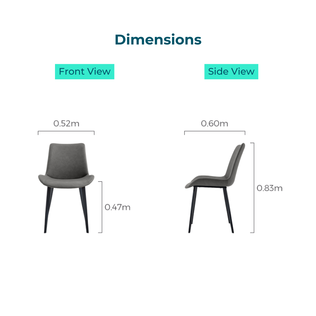 Merlot Dark Gray Faux Leather Dining Chair (2 pcs)