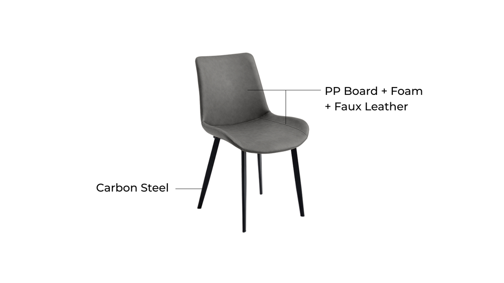 Merlot Dark Gray Faux Leather Dining Chair (2 pcs)