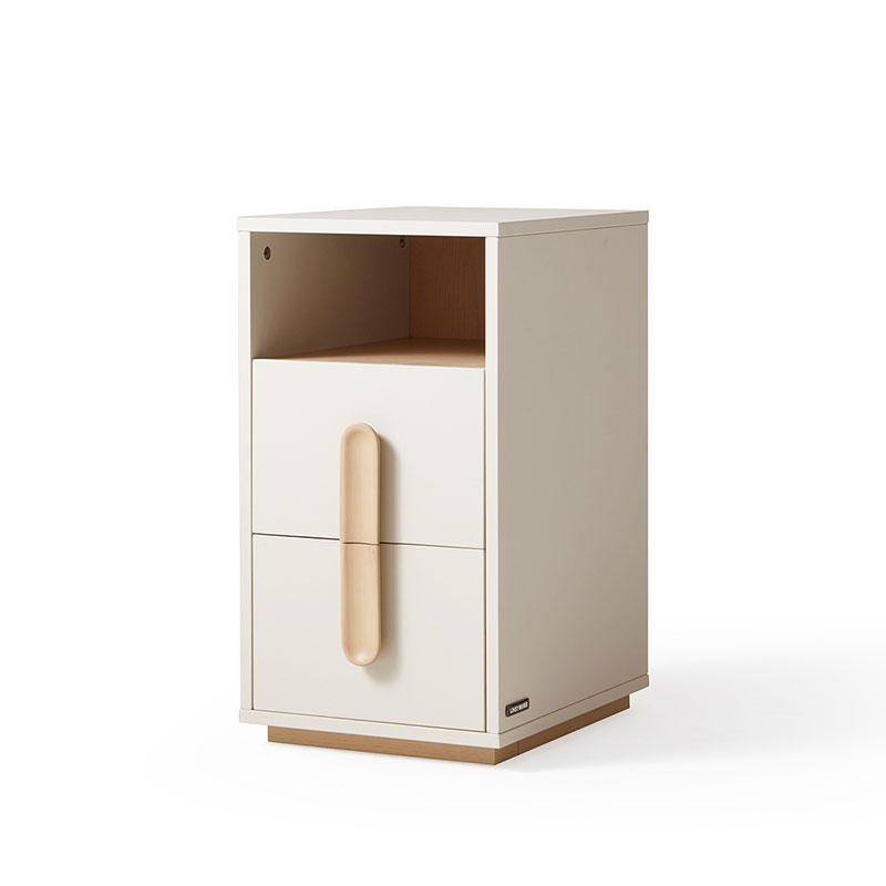 Omar Light Gray Wood Melamine Bedside Table 