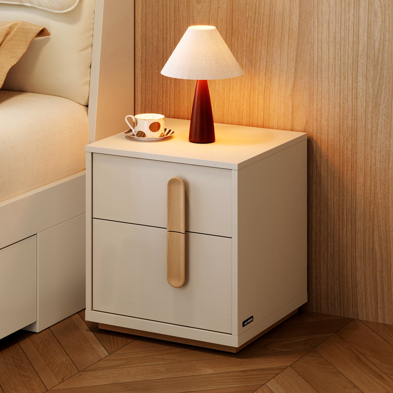 Omar Light Gray Wood Melamine Bedside Table 