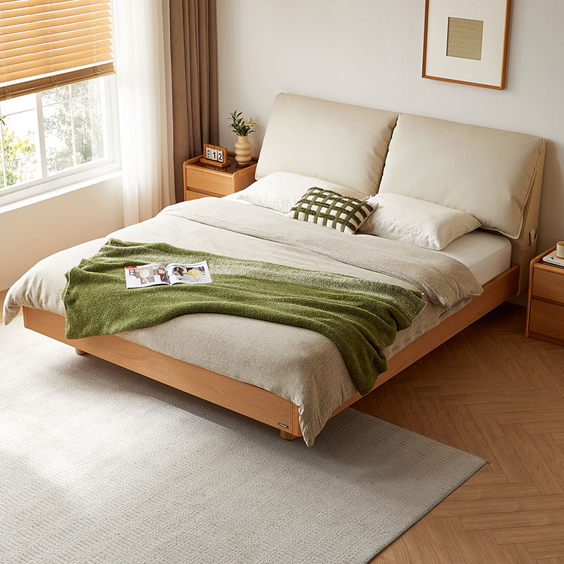 Neyra White Eco Leather Bed with Storage 