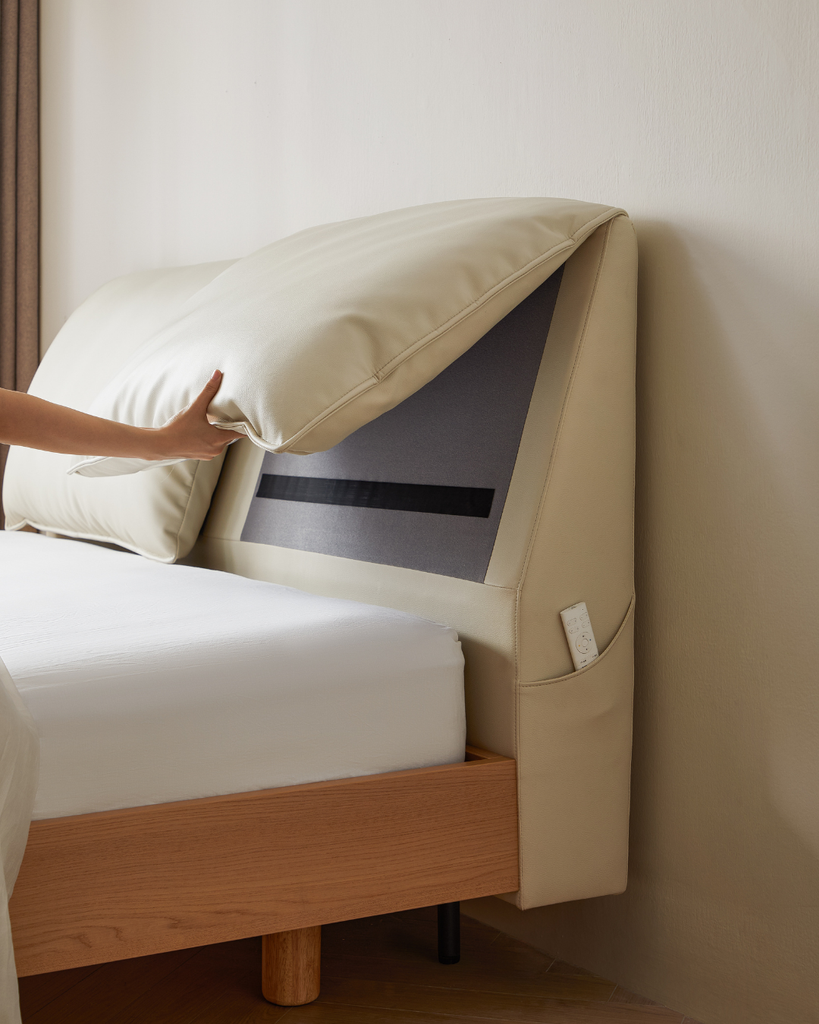 Neyra White Eco Leather Bed with Storage 