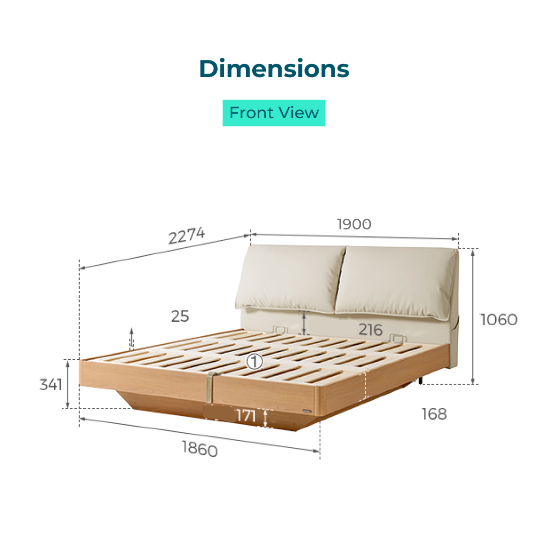 Neyra White Eco Leather Bed with Storage 