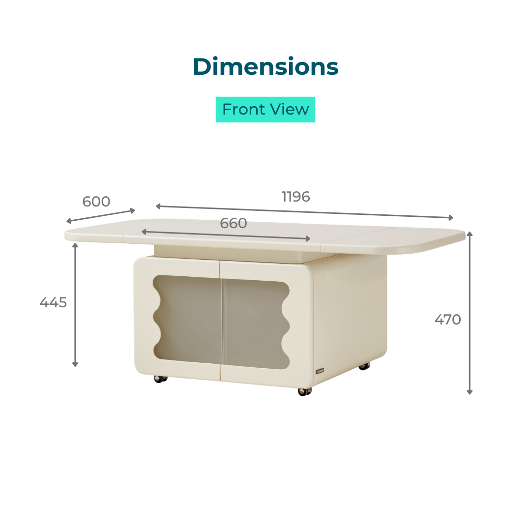 Pixie White Foldable Coffee Table