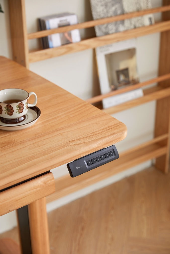 Parker Solid Wood Electric Height-Adjustable Table with Drawers