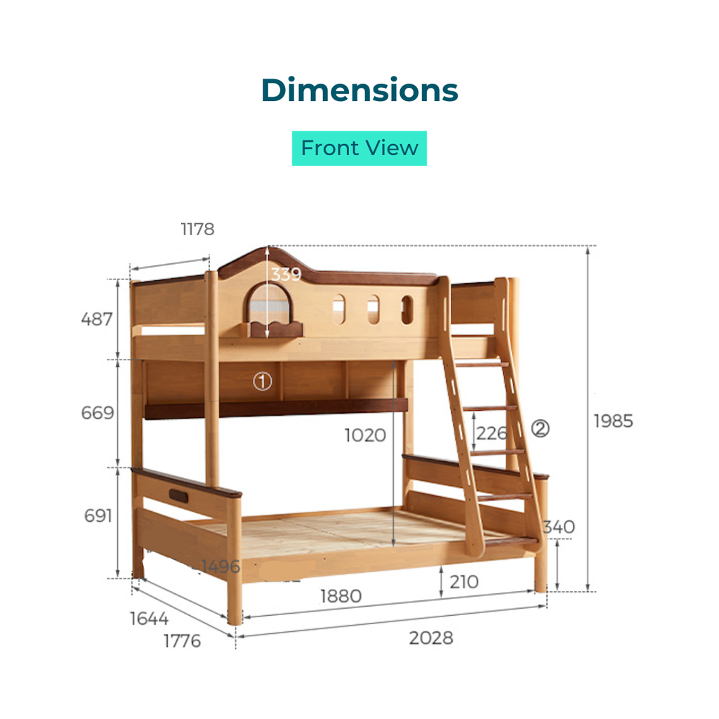 Kleo Bunk Bed with Bookshelf