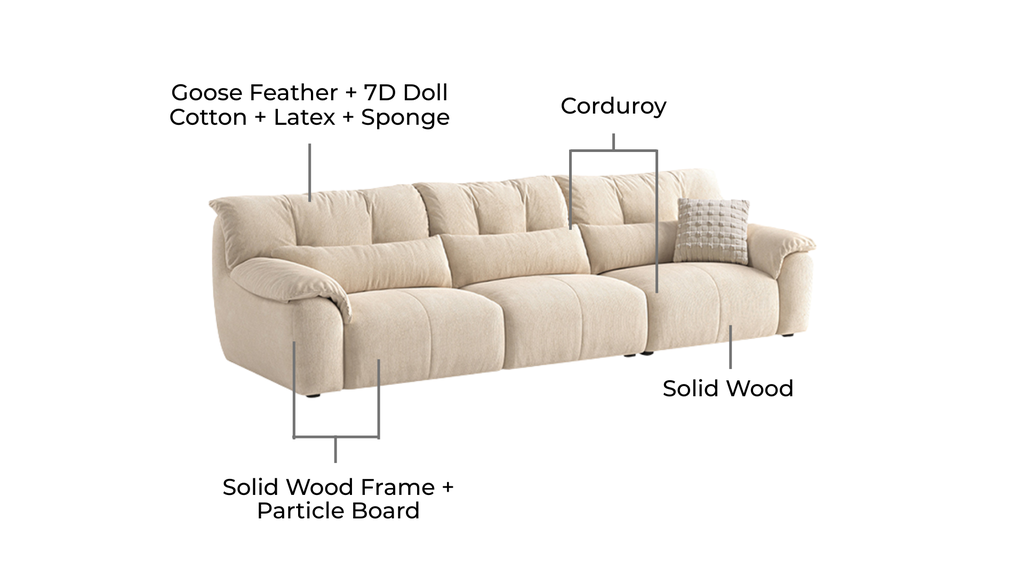 Nympha Beige Fabric Sofa 