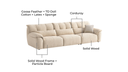 Nympha Beige Fabric Sofa 