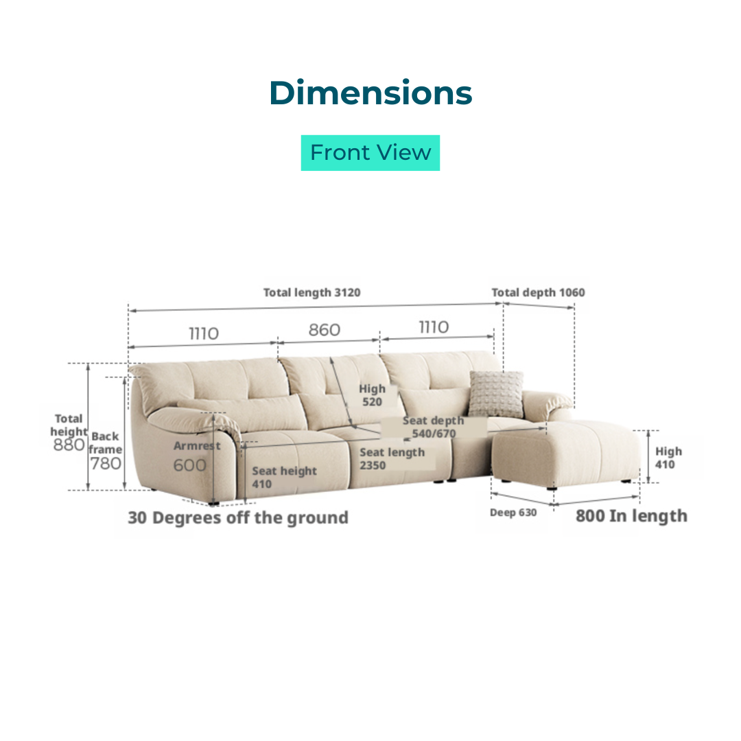 Nympha Beige Fabric Sofa 