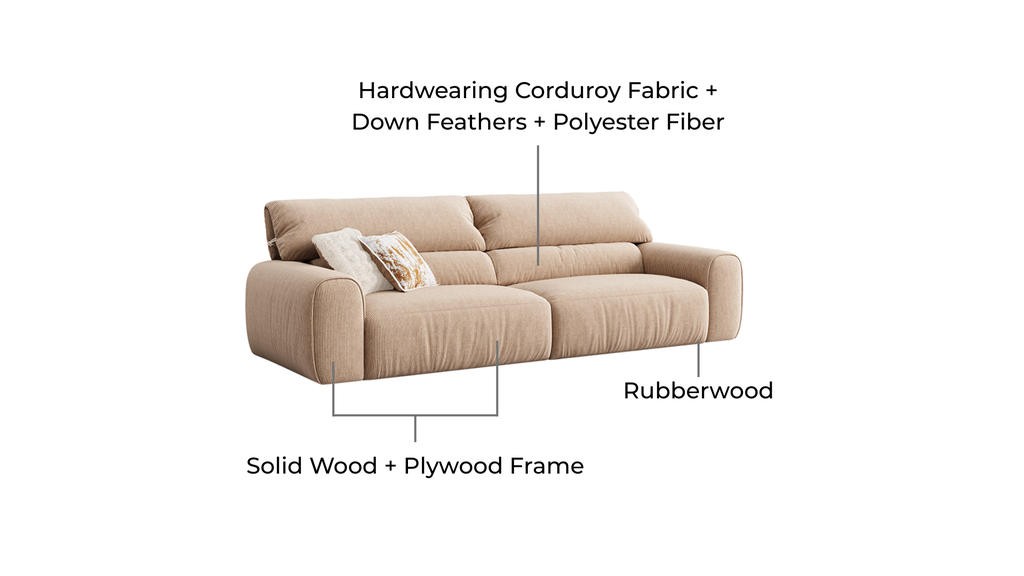 Nathanael Beige Fabric Sofa 