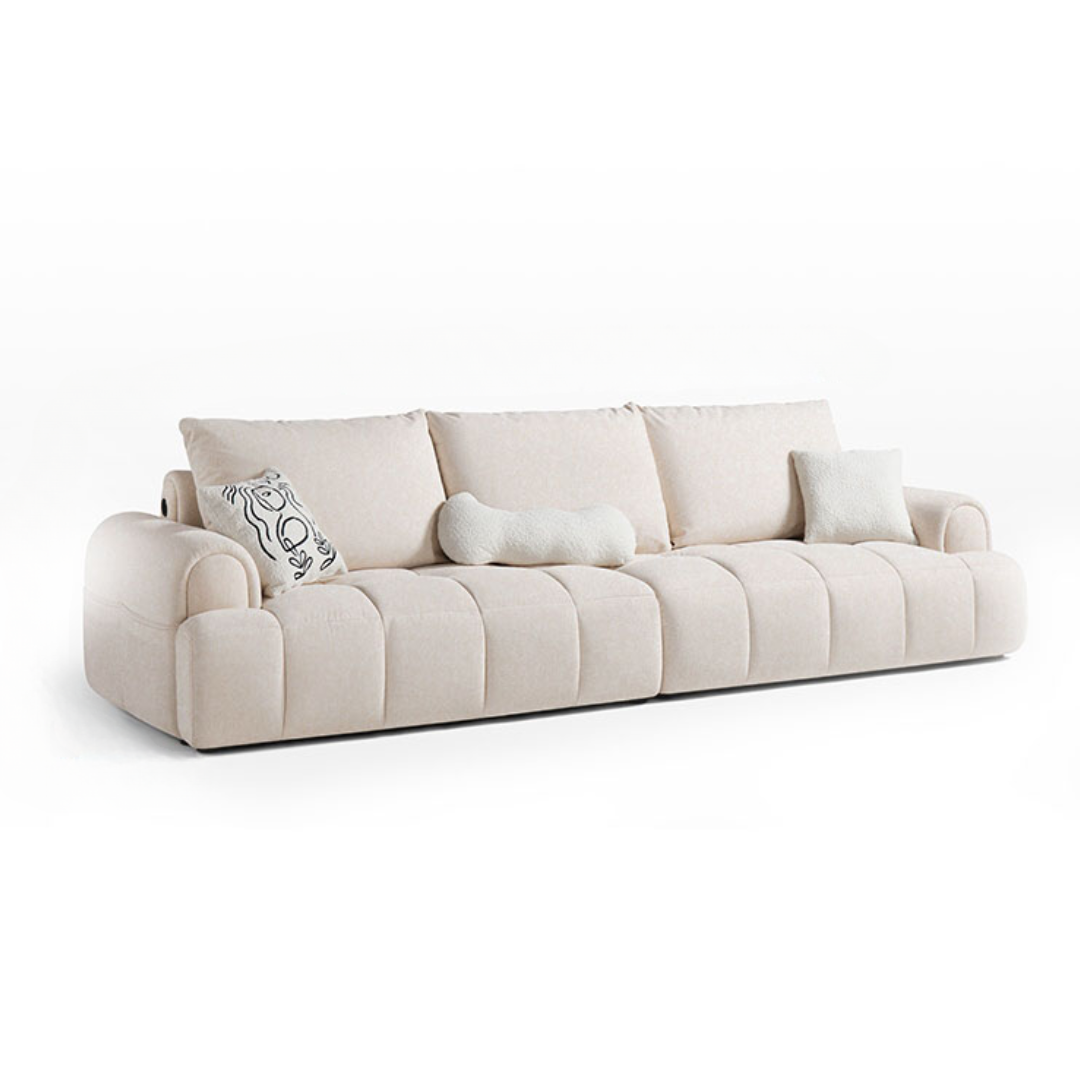Nimrod White Fabric Sofa 