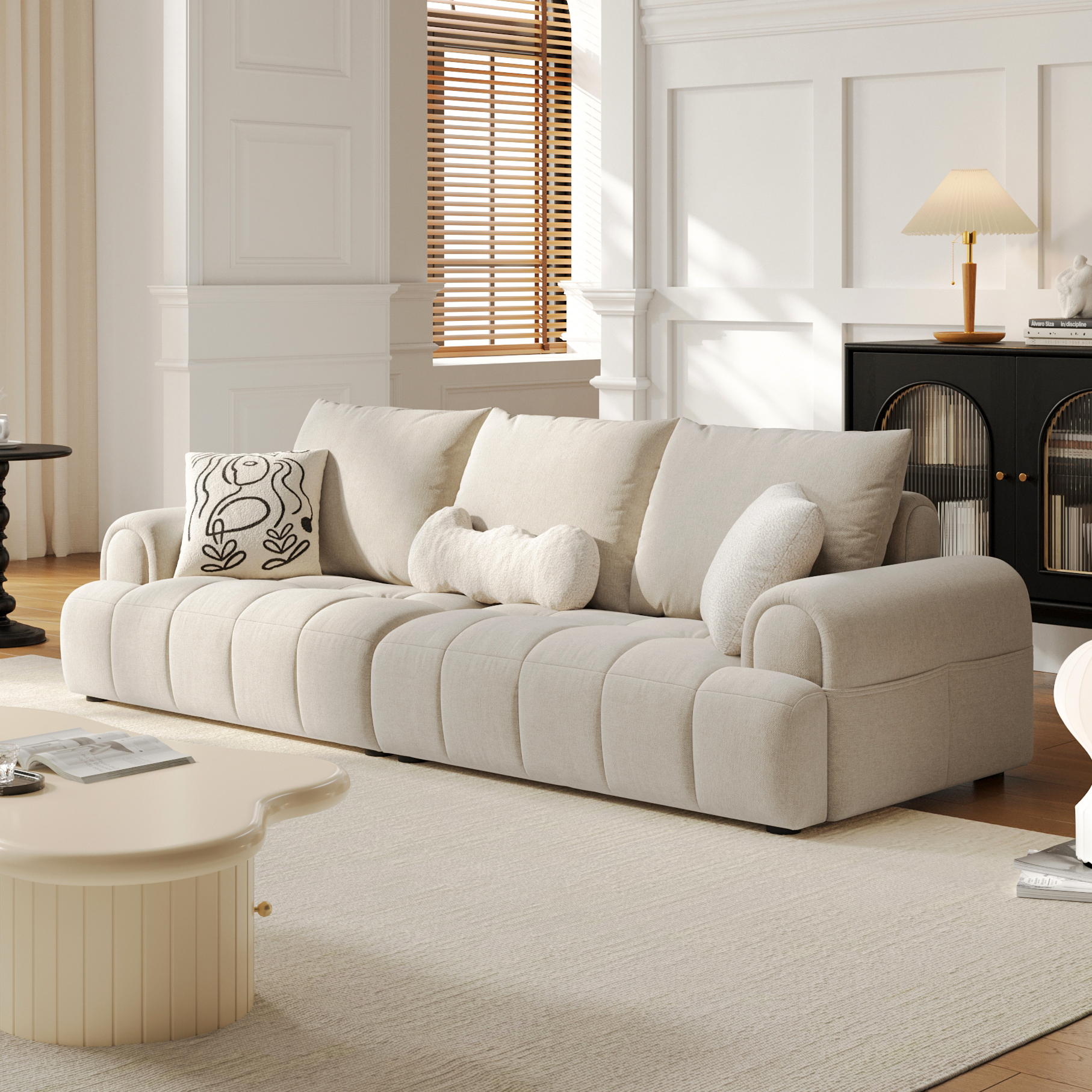 Nimrod White Fabric Sofa 
