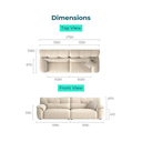 Nympha Cream Scratch-Resistant Fabric Sofa