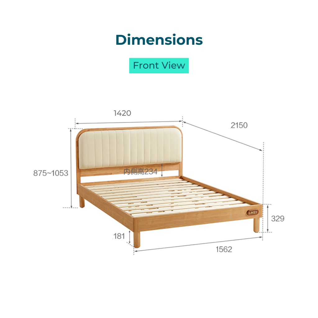 Asher Solid Wood Bed