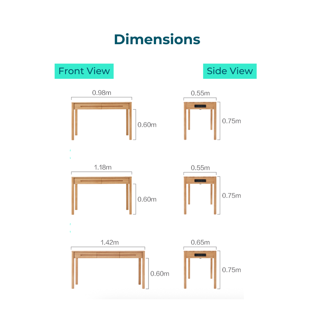 Eton Solid Wood Study Desk 