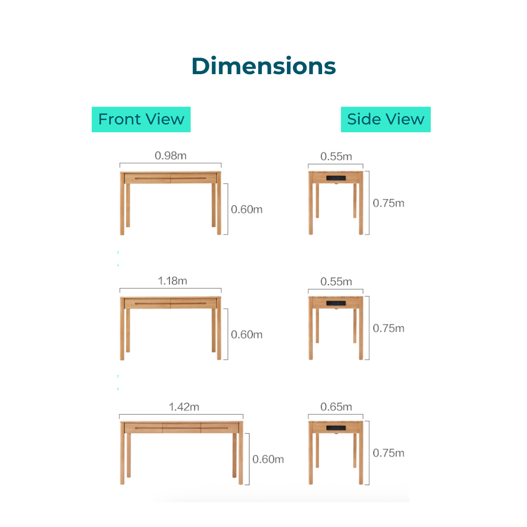 Eton Solid Wood Study Desk 