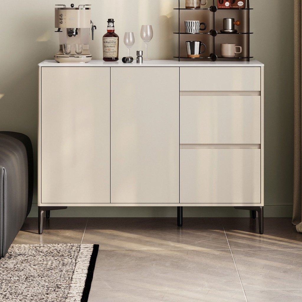 Octavia Light Gray Melamine Side Cabinet 