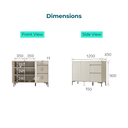 Octavia Light Gray Melamine Side Cabinet 