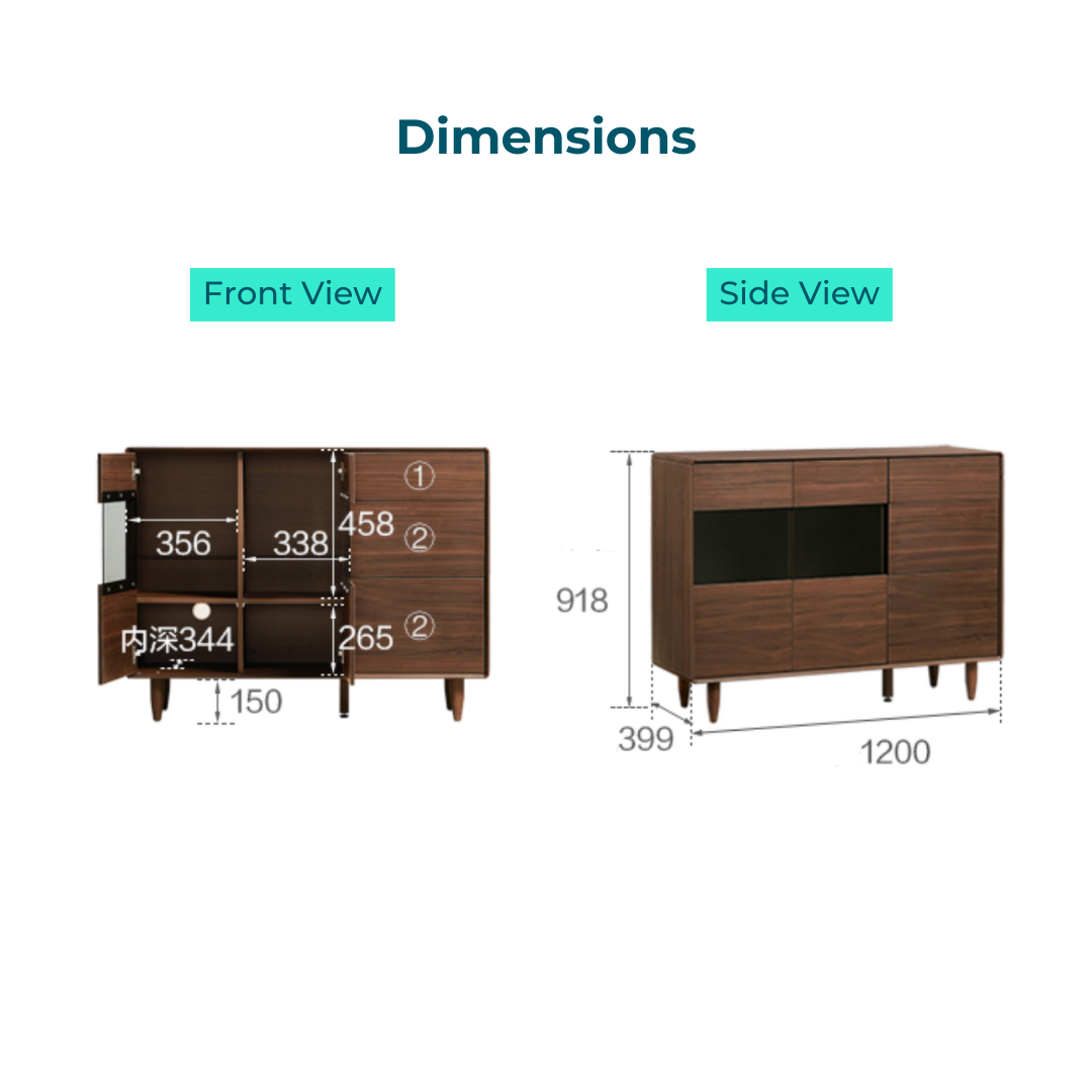 Porter Walnut Melamine Side Cabinet