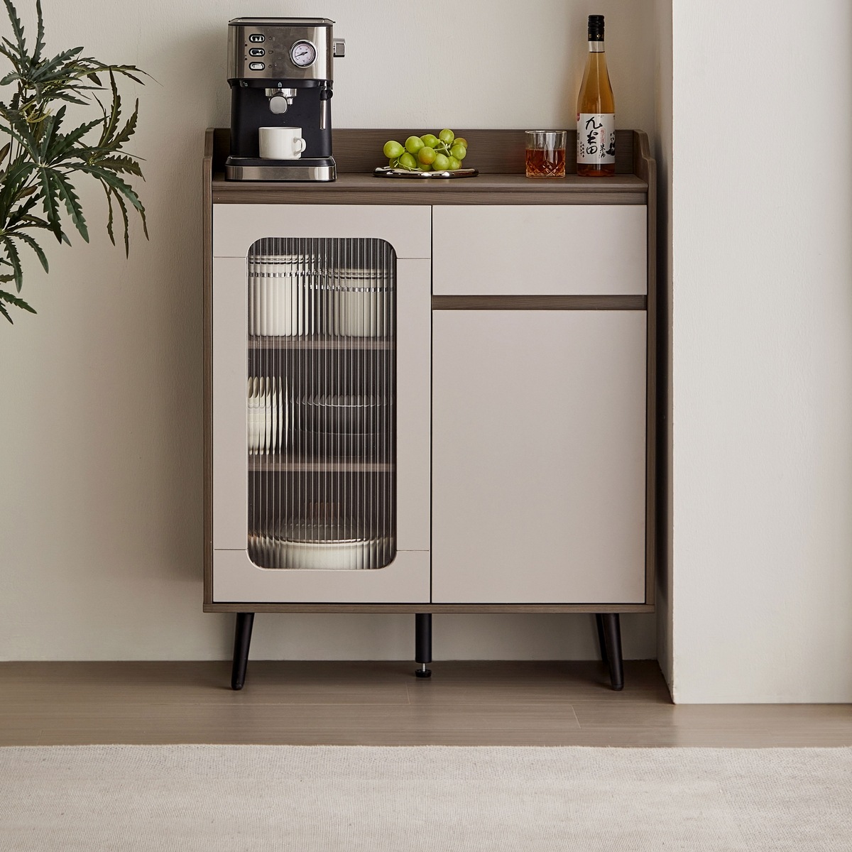 Priscilla Gray Melamine Side Cabinet 