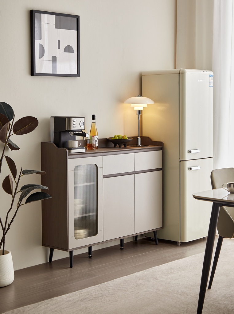 Priscilla Gray Melamine Side Cabinet 