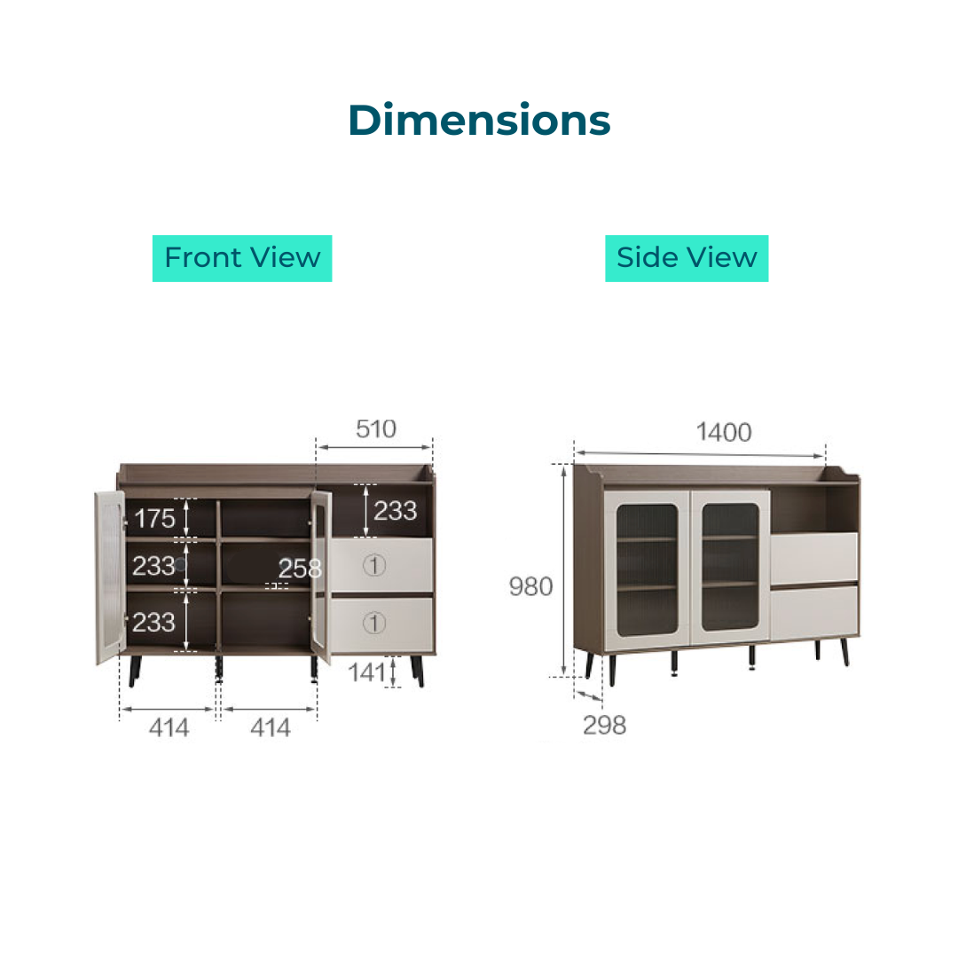 Priscilla Gray Melamine Side Cabinet 