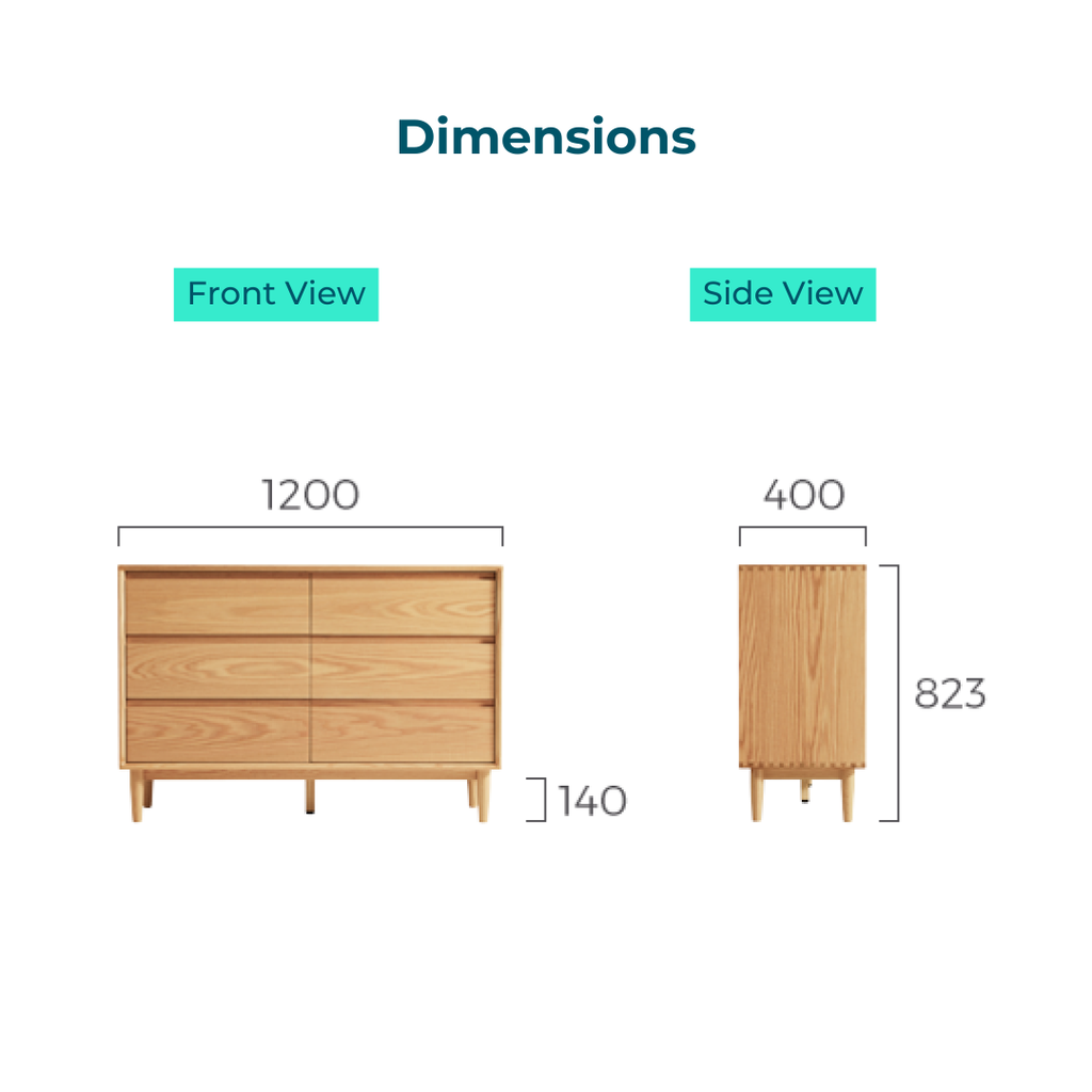 Nore Solid Wood Side Cabinet 