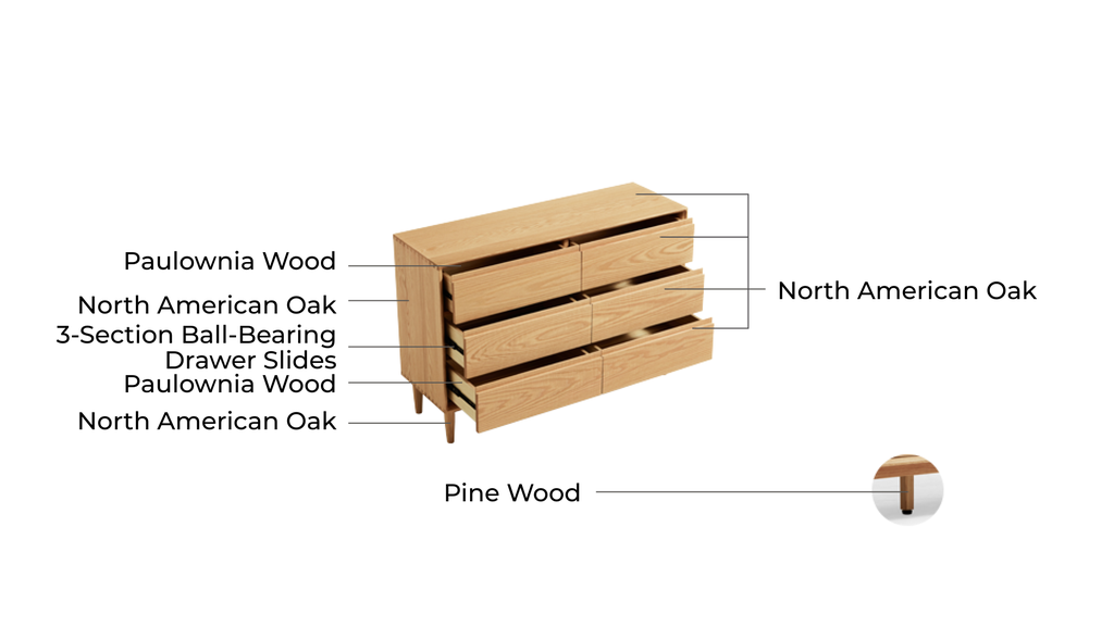 Nore Solid Wood Side Cabinet 