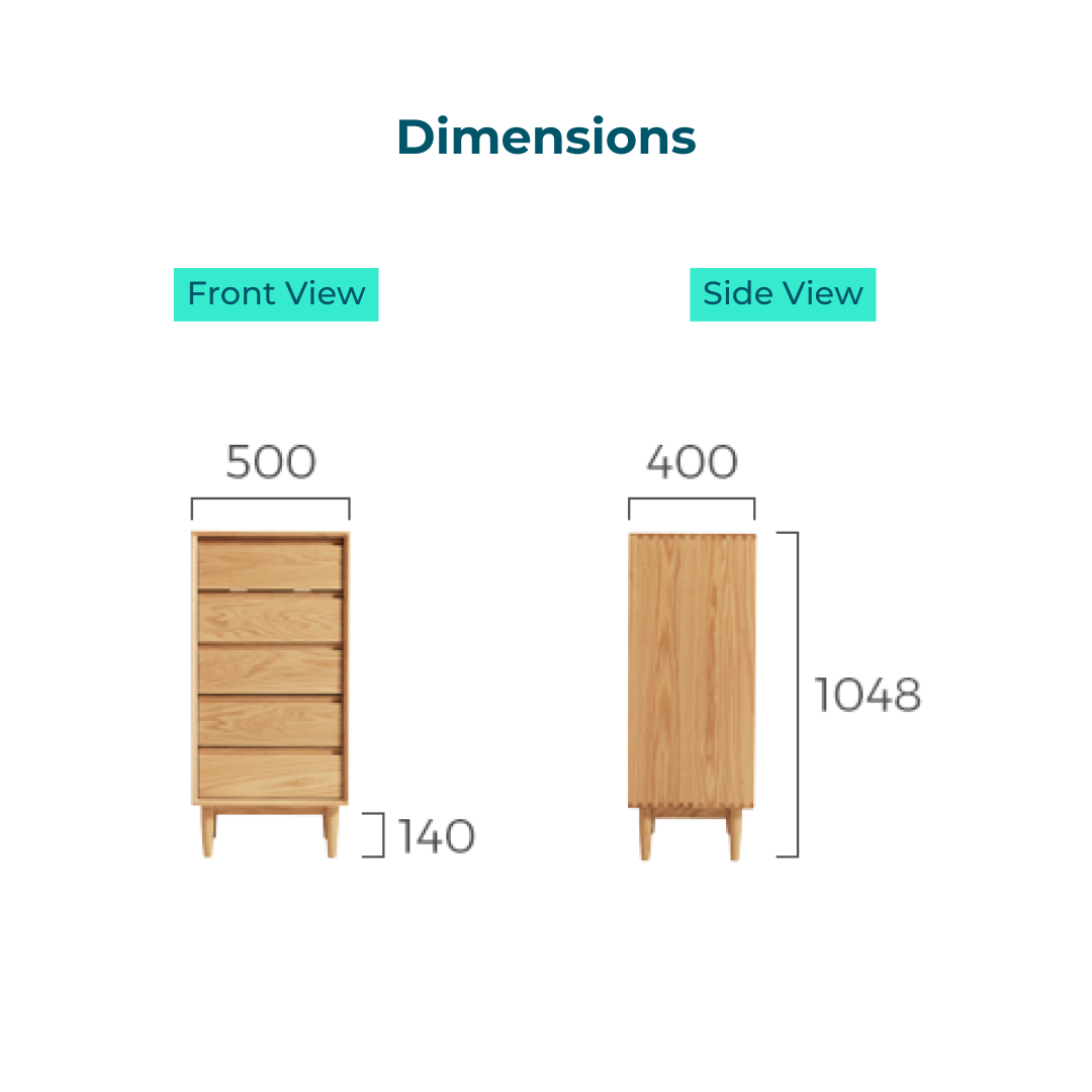Nore Solid Wood Side Cabinet 