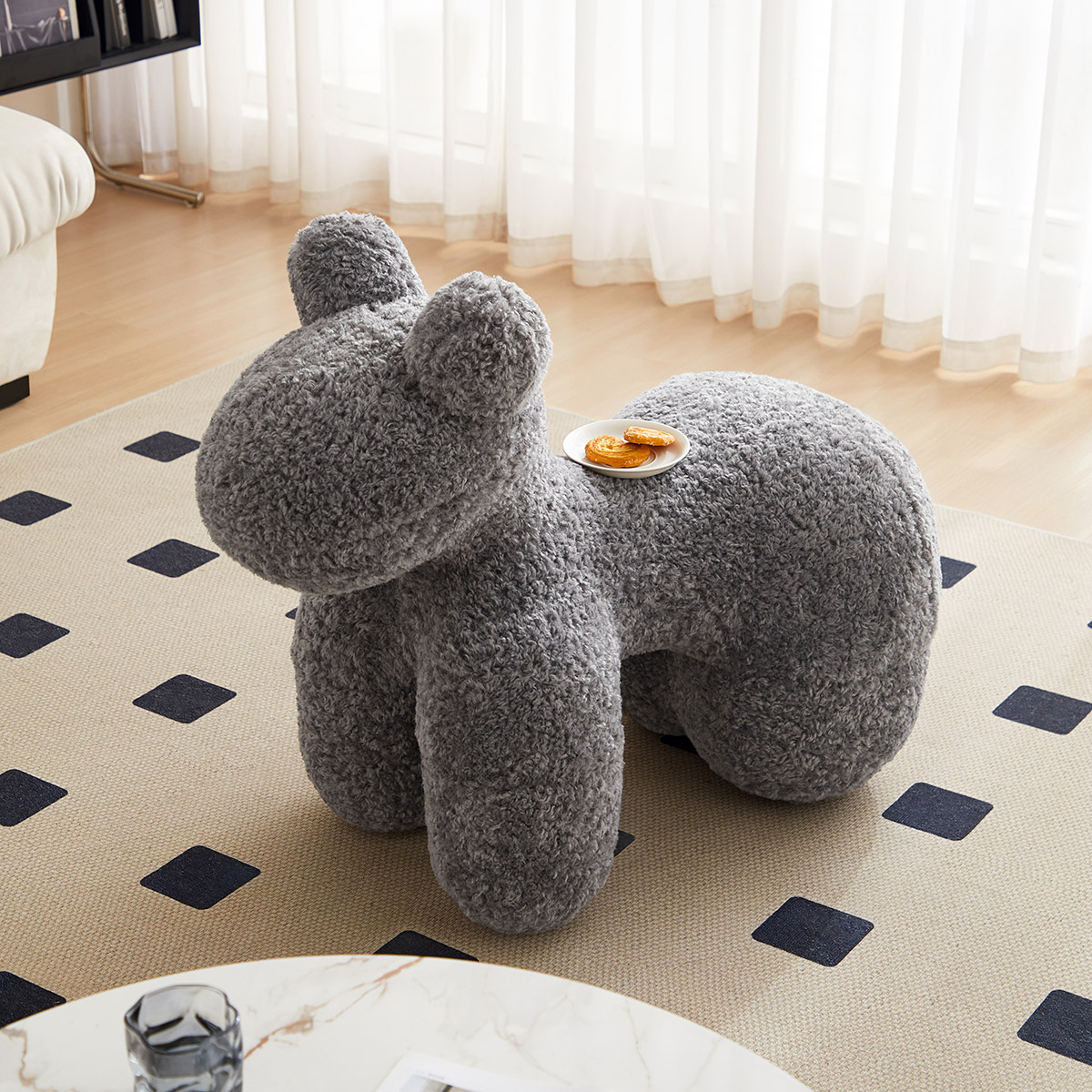 Animal Gray Stool 