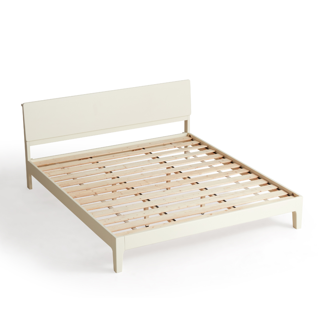 Pure White Solid Wood Bed 