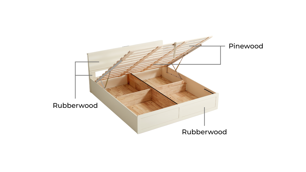 Pure White Solid Wood Bed 