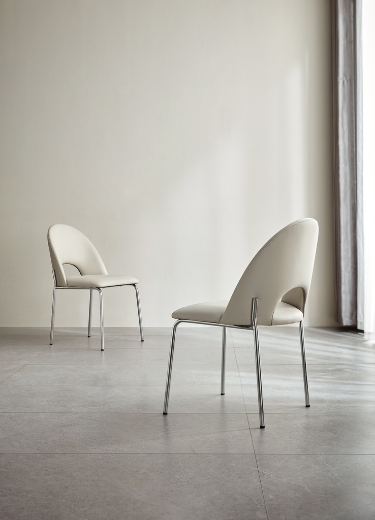 Kacy Light Gray Leather Dining Chair (2 pcs)