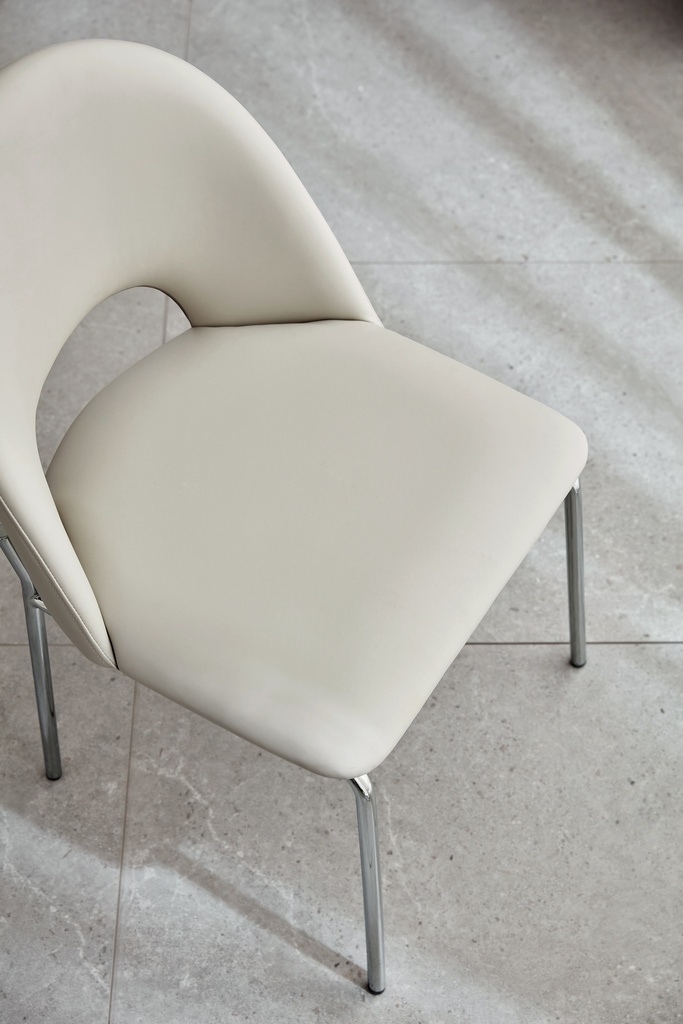Kacy Light Gray Leather Dining Chair (2 pcs)