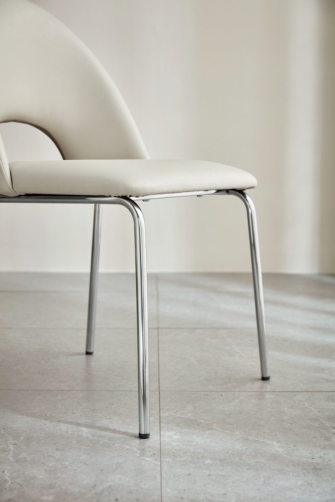 Kacy Light Gray Leather Dining Chair (2 pcs)