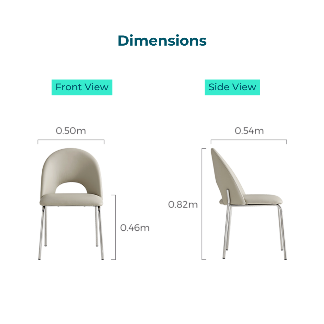 Kacy Light Gray Leather Dining Chair (2 pcs)