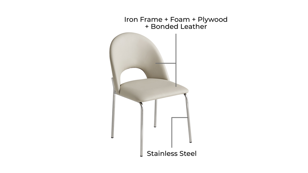 Kacy Light Gray Leather Dining Chair (2 pcs)