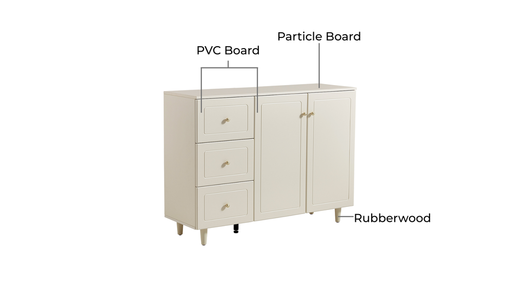 Flora Cream Melamine Side Cabinet