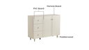 Flora Cream Melamine Side Cabinet
