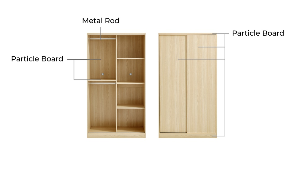 Maeve Wood Melamine Wardrobe Cabinet 