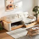Nerisse White Fabric Sofa