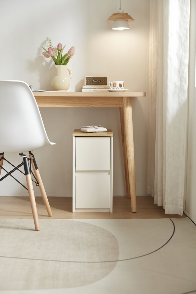 Quindell White Melamine Side Table