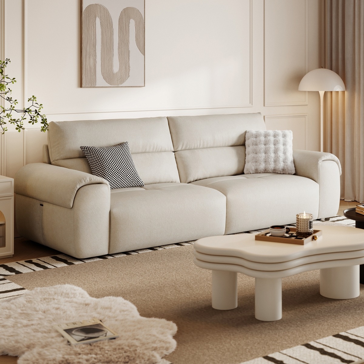 Norwyn Cream Fabric Sofa